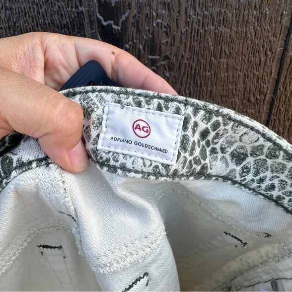 Adriano Goldschmied 28R Jeans Pants Python Snake Pattern Mari High Rise Straight - Picture 8 of 13